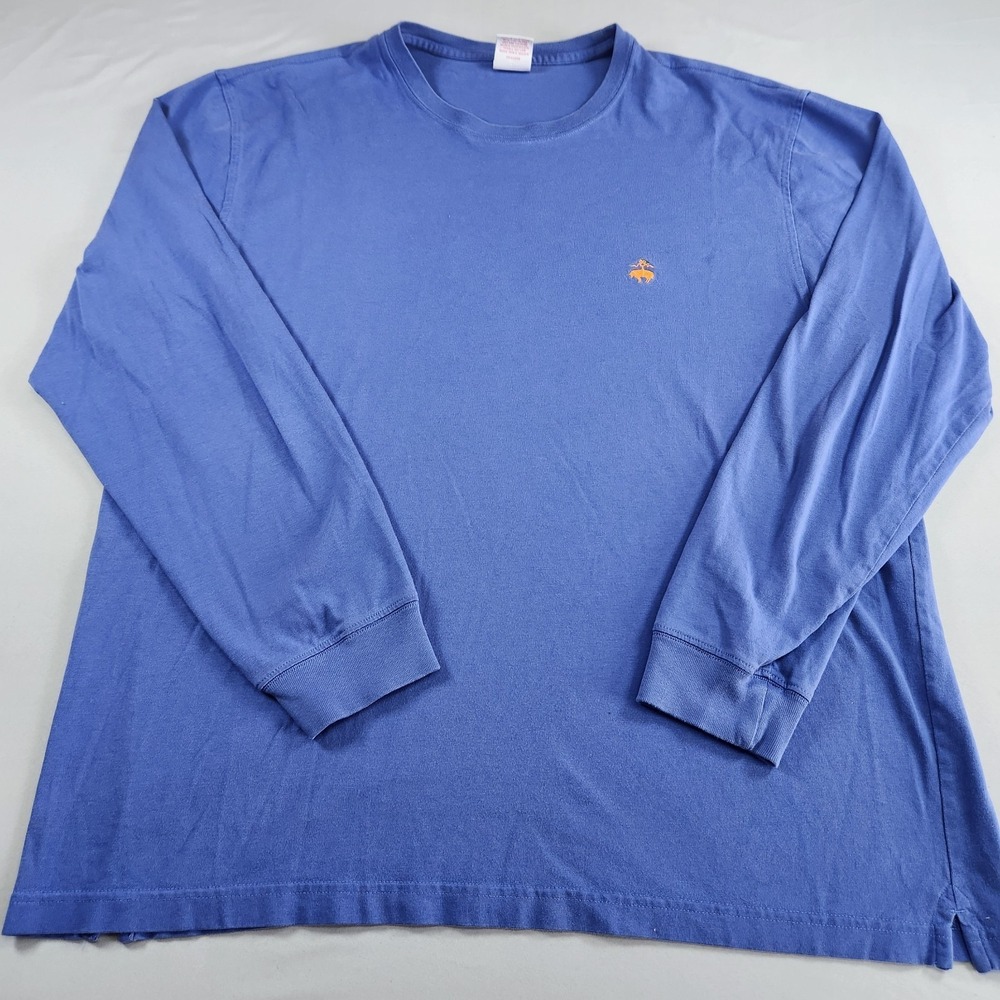 Brooks Brothers 346 Mens XL Blue Long Sleeve T-Shirt 100% Cotton Logo